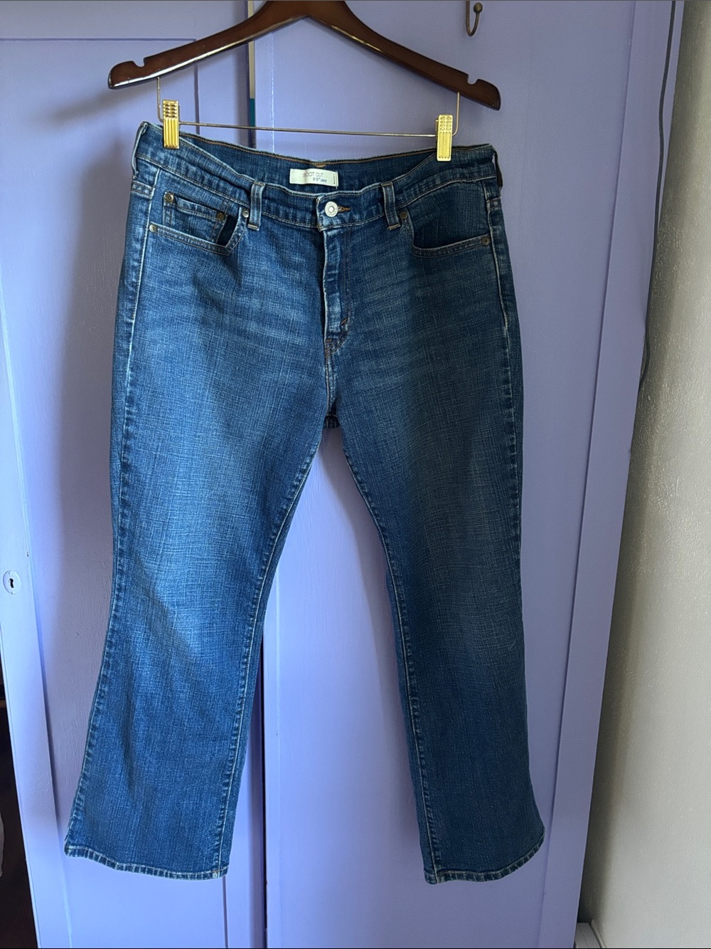 Levi’s bootcut 515 Denim Blue Jeans stretch 14 Short grunge discontinued